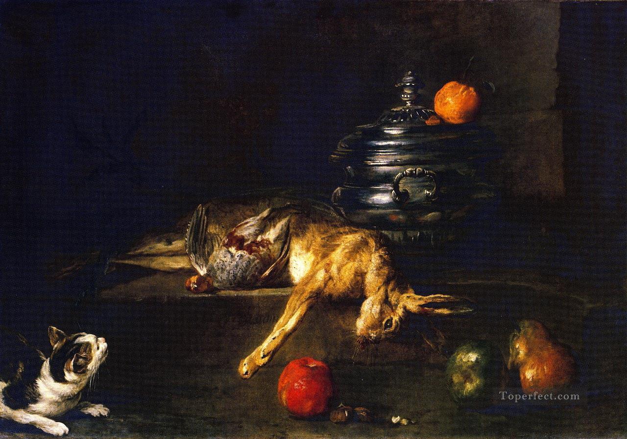 Jean Baptiste Simeon Chardin cat and rabbit Oil Paintings